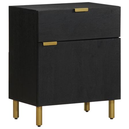 Table de chevet noir 50x33x60 cm bois d'ingénierie