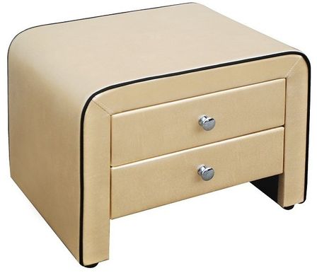 Table de chevet simili cuir or liseré noir Sleepa