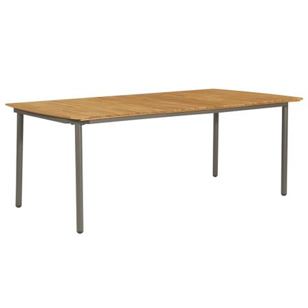 Table de jardin 200x100x72 cm Bois d'acacia solide et acier 2