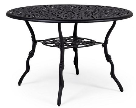 Table de jardin aluminium moulée anthracite Vikola 110 cm