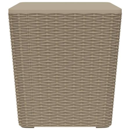 Table de jardin avec couvercle amovible marron clair PP