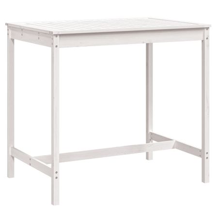 Table de jardin blanc 121x82,5x110 cm bois massif de pin