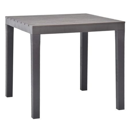 Table de jardin carrée plastique anthracite Komed 2