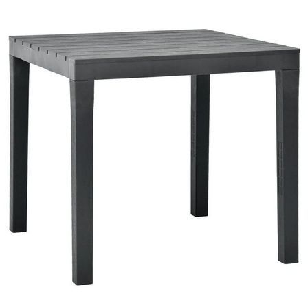 Table de jardin carrée plastique anthracite Komed