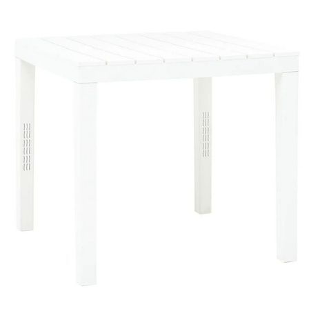 Table de jardin carrée plastique blanc Komed