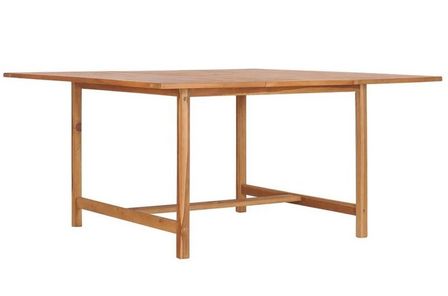 Table de jardin carrée teck massif clair Ampiz 150 cm