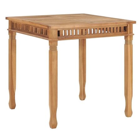 Table de jardin carrée teck massif clair Efana
