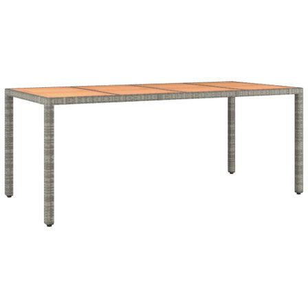 Table de jardin et dessus en bois Gris Résine tressée et acacia