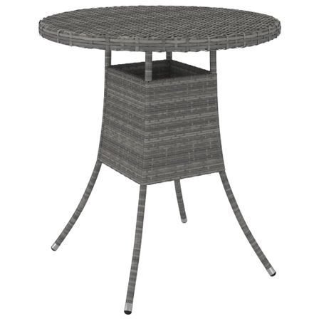 Table de jardin Gris 70x70x73 cm Résine tressée