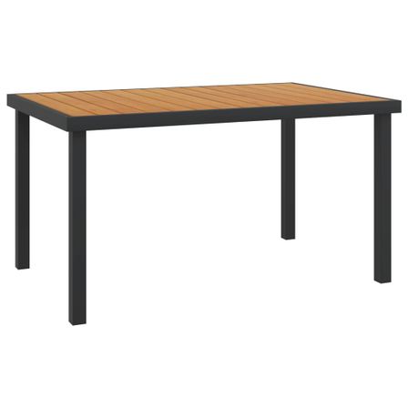 Table de jardin Marron 140x90x74 cm Aluminium et WPC