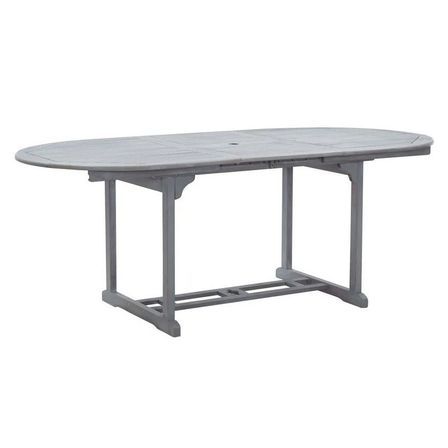 Table de jardin ovale extensible acacia massif gris Alline