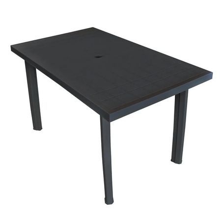 Table de jardin plastique anthracite Bouka 126 cm