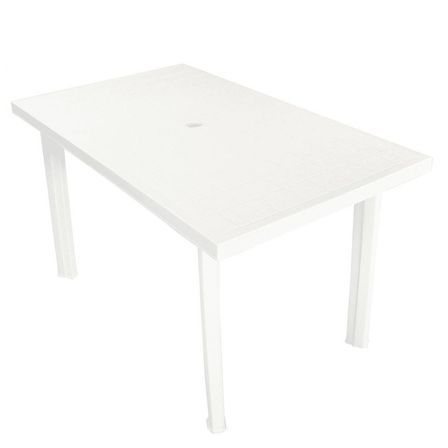 Table de jardin plastique blanc Bouka 126 cm