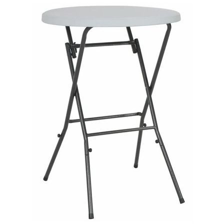 Table de jardin pliable polypropylène blanc et métal Nesly