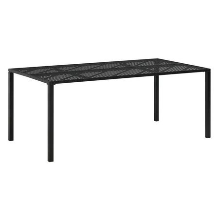 Table de jardin rectangulaire métal noir Finneas 180 cm
