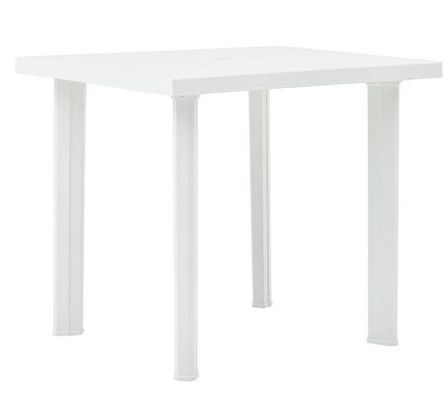 Table de jardin rectangulaire plastique blanc Assoa 80 cm