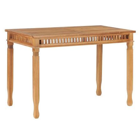 Table de jardin rectangulaire teck massif clair Efana