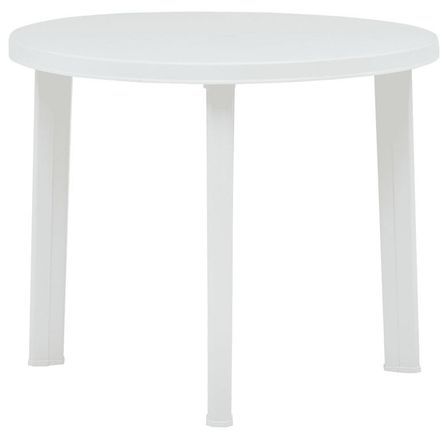 Table de jardin ronde plastique blanc Assoa