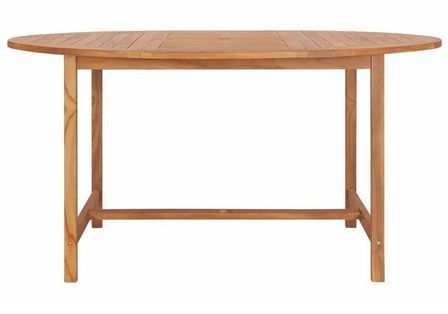 Table de jardin ronde teck massif clair Ampiz D 150 cm