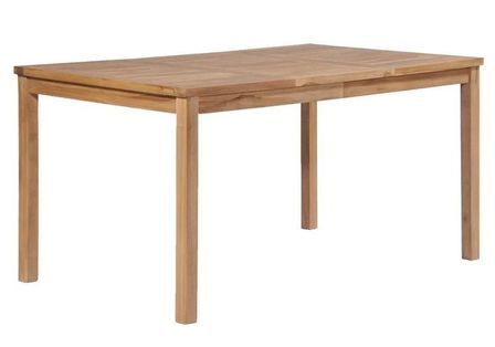 Table de jardin teck massif clair Leez 150 cm