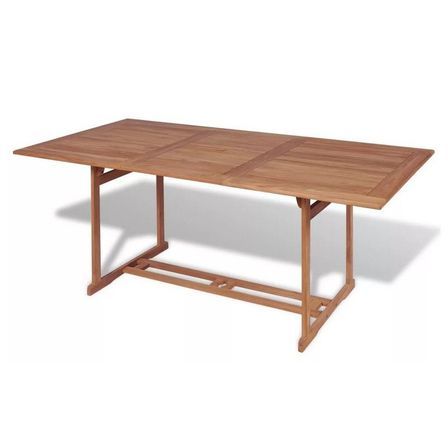 Table de jardin teck massif clair Leez 180 cm