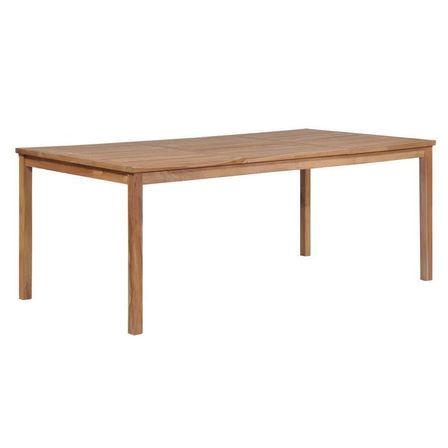 Table de jardin teck massif clair Leez 200 cm