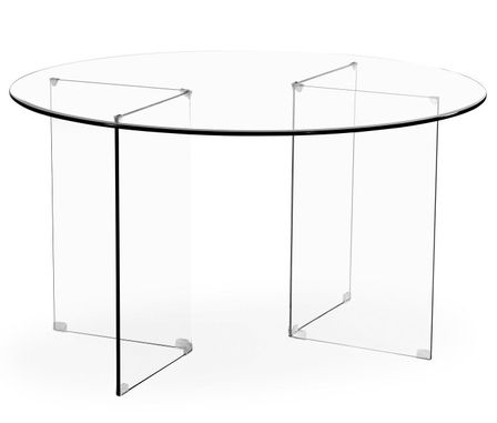 Table de repas ronde verre trempé Gladisse 140 cm
