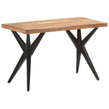 Table de salle à manger 120x60x76 cm Bois solide d'acacia 2