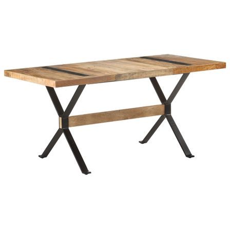 Table de salle à manger 160x80x76 cm Bois de manguier brut