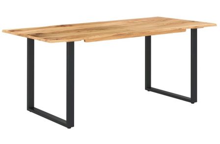 Table de salle à manger en bois d’acacia massif Kizore – Style industriel et charme rustique