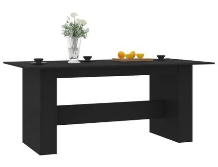 Table de salle à manger Noir 180 x 90 x 76 cm