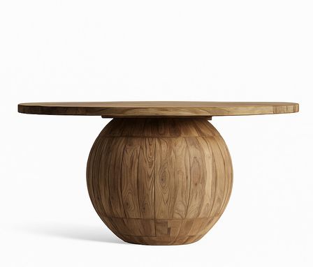 Table de salle à manger ronde KIROY Ø150 cm – Bois massif recyclé, style rustique