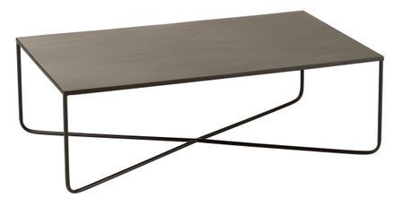 Table de salon pieds croix métal noir Lulu L 100 cm