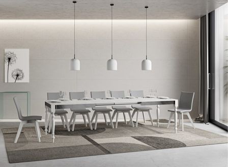 Table extensible 8 à 14 places L 180 à 284 cm blanc Romencia