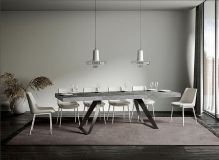 Table extensible pieds acier anthracite incurvés Volta