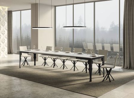Table extensible pieds acier anthracite Torza evolution