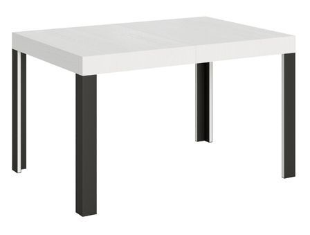 Table extensible bois pieds bois et acier anthracite Liva