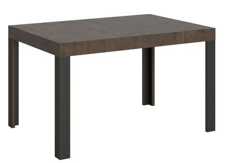 Table extensible bois pieds bois et acier anthracite Liva