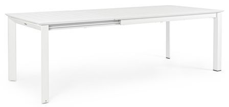 Table extensible de jardin rectangulaire aluminium blanc Koni 160/240 cm