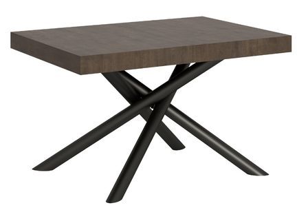 Table extensible design pieds arrondis entrelacés anthracite Zeus