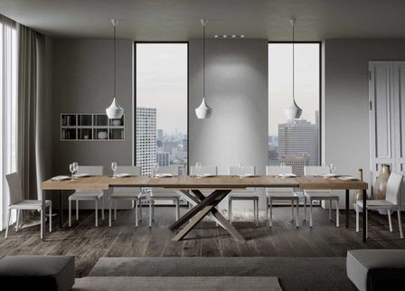 Table extensible design pieds entrelacés 4 couleurs Artemis