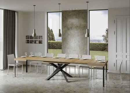 Table extensible pieds entrelacés anthracite Artemis