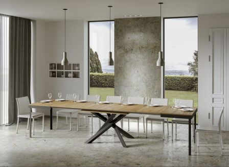 Table extensible design pieds entrelacés anthracite Artemis evolution