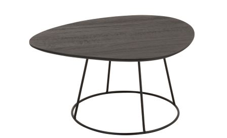 Table gigogne ovale bois massif marron Gopa L 69 cm