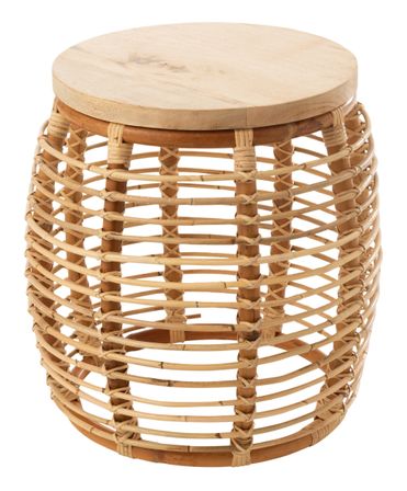 Table gigogne rotin naturel Anio D 38 cm