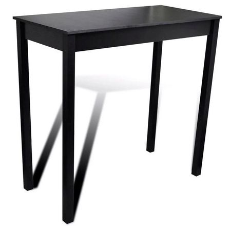 Table haute de bar bois et pin massif noir Ylago 115 cm