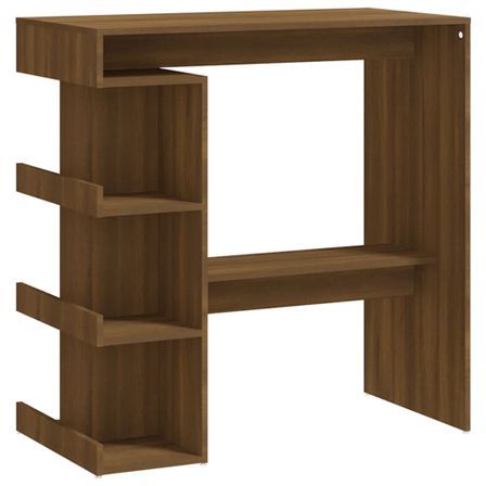 Table haute de bar étagère de rangement Chêne marron 100x50x101,5 cm