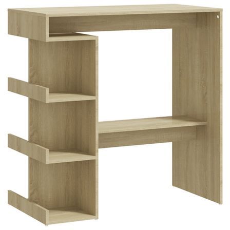 Table haute de bar étagère de rangement Chêne sonoma 100x50x101,5 cm