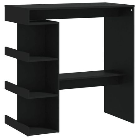 Table haute de bar étagère de rangement Noir 100x50x101,5 cm