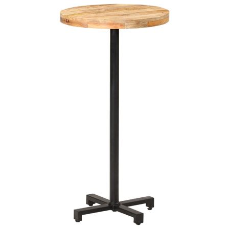 Table haute de bar Ronde Ø60x110 cm Bois de manguier brut